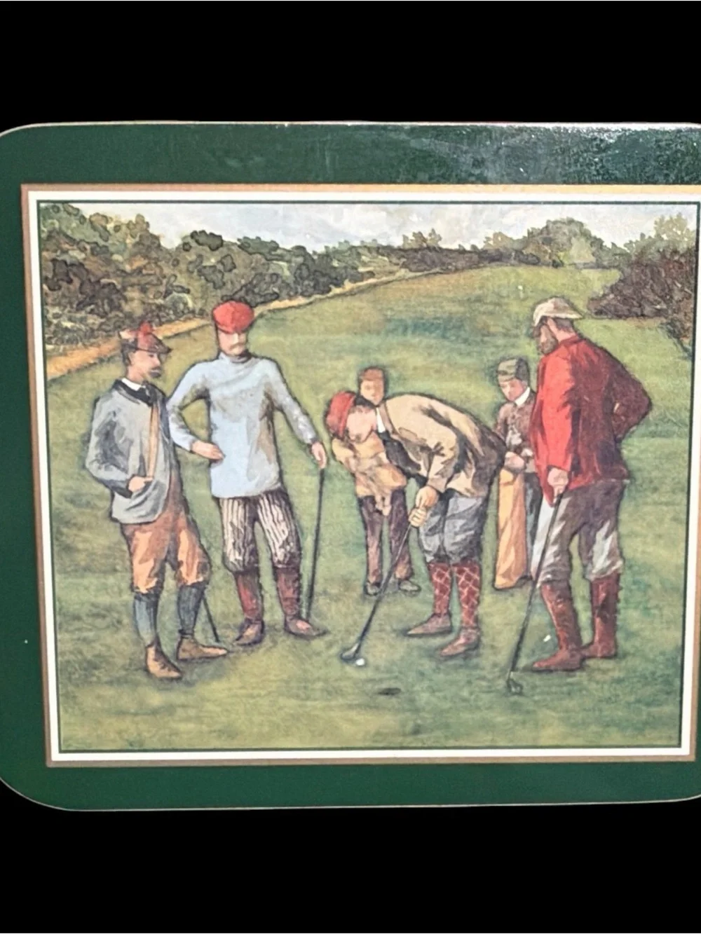 Vintage Jason Golfing Memories Coasters - Set of 6 Cork Backed New Zealand